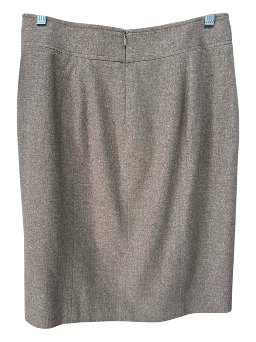 Giorgio Armani Size S / 42 Tan Beige Wool Blend Pleated Hem Back Zip Skirt Tan Beige / S / 42