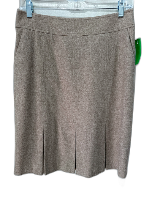 Giorgio Armani Size S / 42 Tan Beige Wool Blend Pleated Hem Back Zip Skirt Tan Beige / S / 42