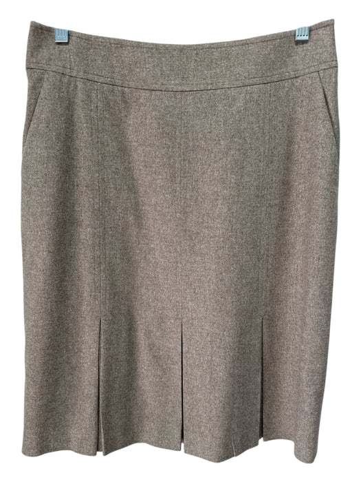 Giorgio Armani Size S / 42 Tan Beige Wool Blend Pleated Hem Back Zip Skirt Tan Beige / S / 42