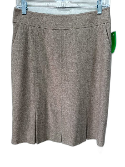 Giorgio Armani Size S / 42 Tan Beige Wool Blend Pleated Hem Back Zip Skirt Tan Beige / S / 42