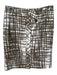 Trina Turk Size 8 Taupe & Cream Cotton & Silk Lined Crosshatch Pen Skirt Taupe & Cream / 8