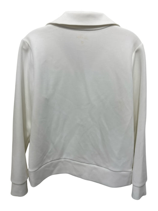 Lilly Pulitzer Size M White Polyester & Rayon Long Sleeve 1/2 Zip Collar Jacket White / M