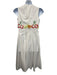 Lela Rose Size 4 White & Multi Polyester & Cotton Sleeveless Fruit Pleated Dress White & Multi / 4