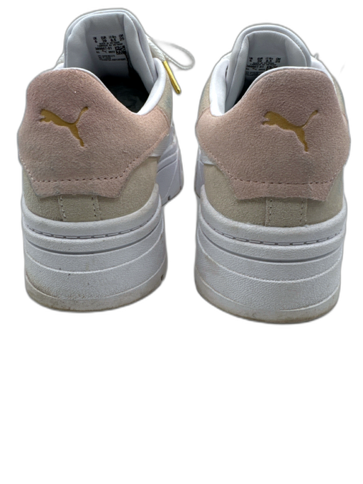 Puma Shoe Size 8.5 White, Pink, Beige Leather Suede Faux Pearl Platform Sneakers White, Pink, Beige / 8.5