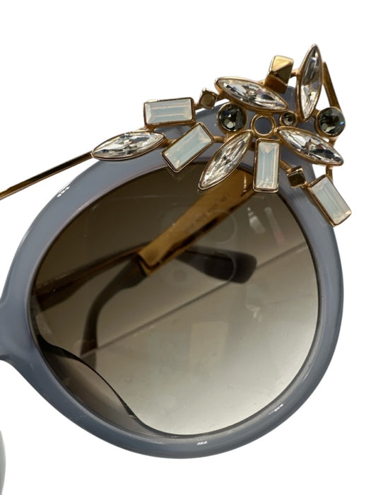 Jimmy Choo Grey & Gold Acetate Gold hardware Rhinestone Gradient Sunglasses Grey & Gold