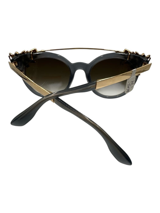 Jimmy Choo Grey & Gold Acetate Gold hardware Rhinestone Gradient Sunglasses Grey & Gold