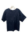 Marni Size 42 Navy Blue Cotton corded detail V Neck short sleeve Top Navy Blue / 42