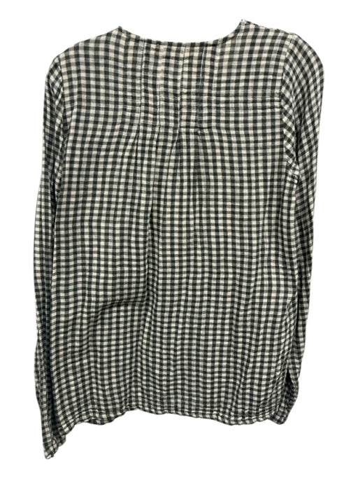 Ace & Jig Size XS Green & Cream Cotton Gauze Gingham Half Button Long Sleeve Top Green & Cream / XS