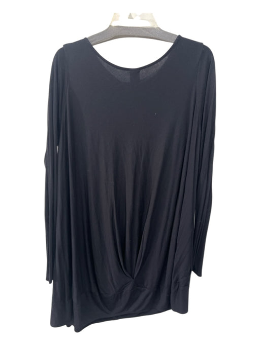 Zero + Maria Cornejo Size M Black Viscose Blend Drape Long Sleeve Dress Black / M