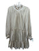 3.1 Phillip Lim Size 6 Beige & White Cotton Blend Stripe Ruffle Neck Dress Beige & White / 6