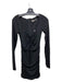 Bec & Bridge Size 2 Black Polyester Ruched Back Zip Long Sleeve Mini Dress Black / 2