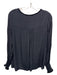 Sail To Sable Size S Black Velvet Trim V Neck Top Black / S