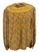 Ulla Johnson Size 6 Yellow & Multi Silk Collared All Over Print Peasant Top Yellow & Multi / 6