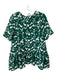 Crosby Size S Green & White Polyester Short Sleeve Abstract Ruffle Hem Top Green & White / S
