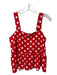 Crosby Size S Red & White Polka Dots Square Neck Sleeveless Peplum Top Red & White / S