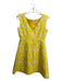 Tory Burch Size 2 Yellow & White Cotton Blend jaquard Floral V Back Dress Yellow & White / 2