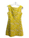 Tory Burch Size 2 Yellow & White Cotton Blend jaquard Floral V Back Dress Yellow & White / 2