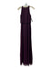 Adrianna Papell Size 4 Purple Polyester Beaded Floor Length high neck Gown Purple / 4