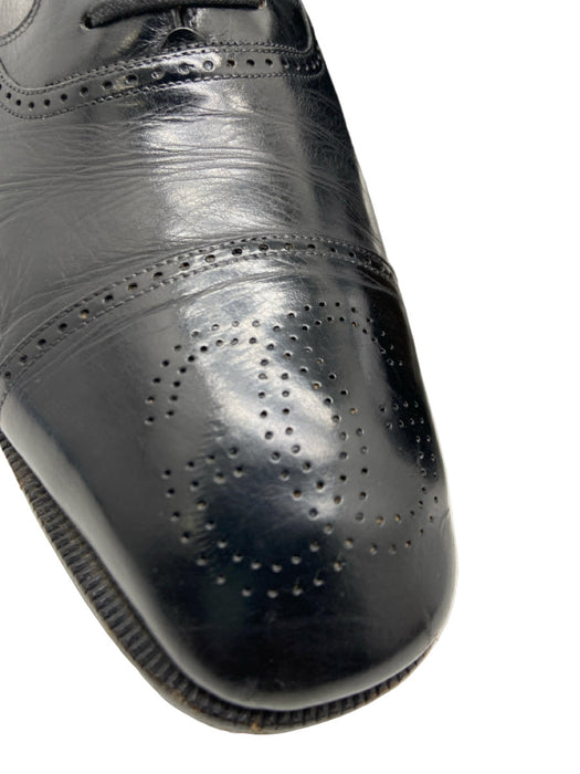 Gucci Shoe Size 44.5 Black Leather Solid Lace Up Brogue Men's Shoes