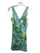 Elie Tahari Size 4 Green Blue White Silk Blend Sleeveless Abstract Paisley Dress Green Blue White / 4