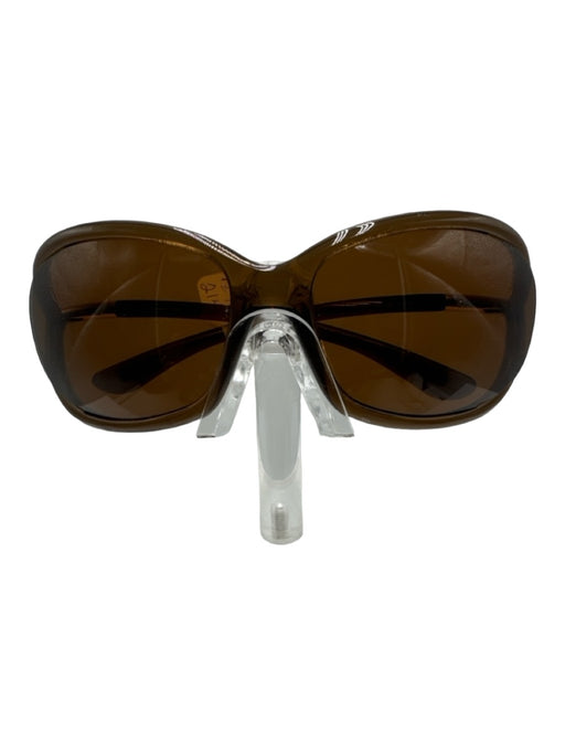 Tom Ford Brown Acetate Gradient Oval Cut Out Case Inc. Sunglasses Brown