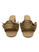 Larroude Shoe Size 7 Beige textile upper Woven Raffia Ruffle Mule Sandals Beige / 7