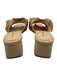 Larroude Shoe Size 7 Beige textile upper Woven Raffia Ruffle Mule Sandals Beige / 7