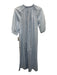 Ann Mashburn Size S Light Blue Cotton Puff Short Sleeve Elastic Neck Midi Dress Light Blue / S