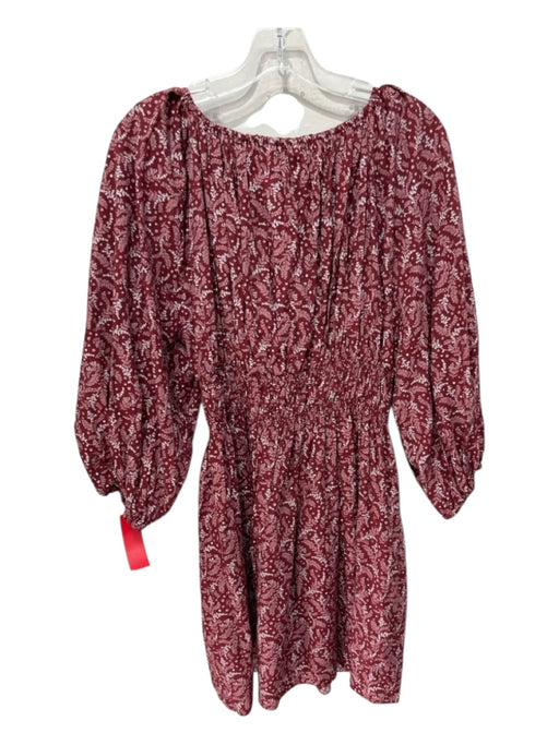 Madewell Size 4 Red, Pink, & White Cotton & Viscose Elastic Floral Print Dress Red, Pink, & White / 4