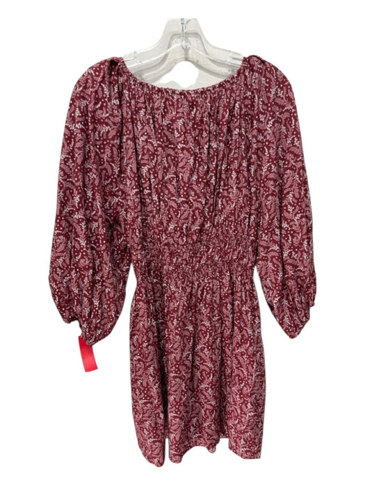 Madewell Size 4 Red, Pink, & White Cotton & Viscose Elastic Floral Print Dress Red, Pink, & White / 4