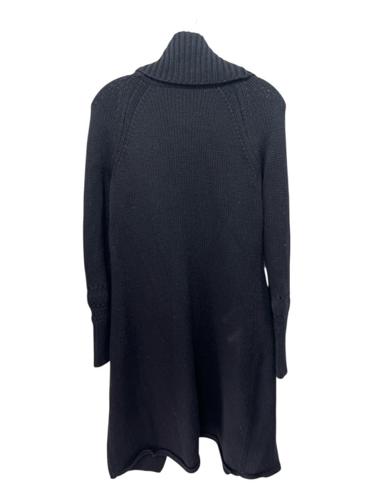 Elie Tahari Size S Black Wool Knit Ribbed Open Front Cardigan Black / S
