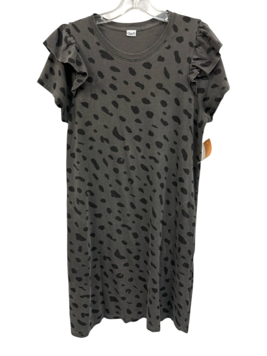Claire V Size M Gray & Black Cotton Animal Print Short Set Dress Gray & Black / M