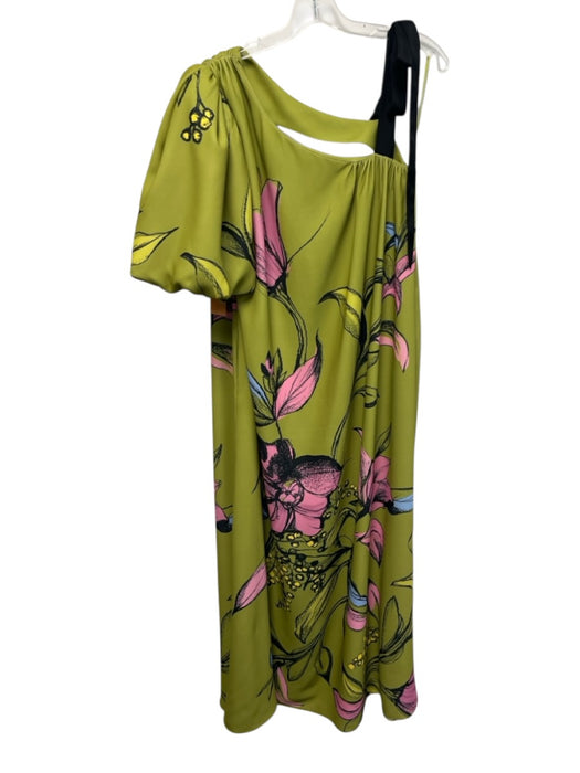 Stine Goya Size S Green, Pink, Blue Polyester Floral Puff 1/2 Sleeve Maxi Dress Green, Pink, Blue / S