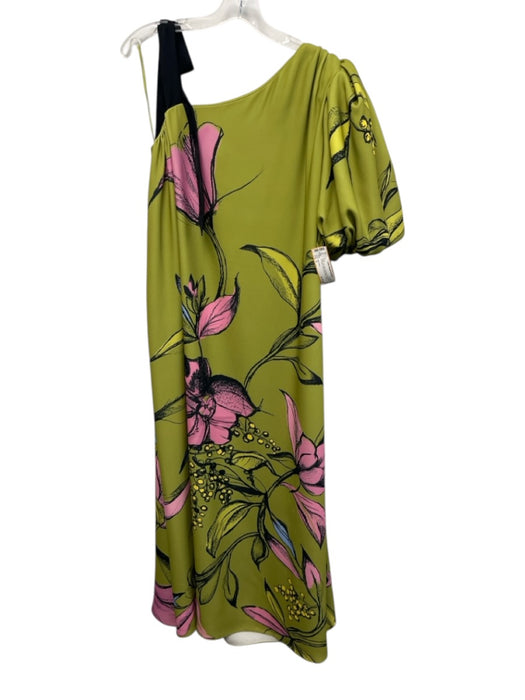 Stine Goya Size S Green, Pink, Blue Polyester Floral Puff 1/2 Sleeve Maxi Dress Green, Pink, Blue / S