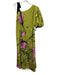 Stine Goya Size S Green, Pink, Blue Polyester Floral Puff 1/2 Sleeve Maxi Dress Green, Pink, Blue / S
