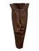 Veronica Beard Size 4 Brown Leather Fold Over Skinny Pants Brown / 4