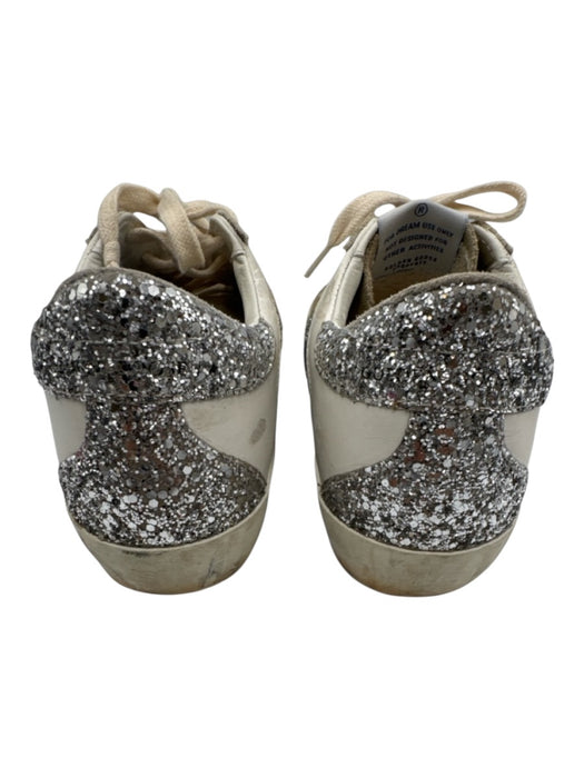 Golden Goose Shoe Size 36 Silver & Taupe Glitter Seed Beads Star Sneakers Silver & Taupe / 36