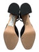 J Crew Shoe Size 7.5 Black Satin Platform Chunk Heel Ankle Strap Pumps Black / 7.5