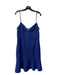 Likely Size 10 Navy Polyester Blend Spaghetti Strap seam detail Side Zip Dress Navy / 10