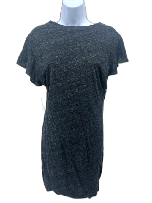 IRO Size M Dark Gray Cotton Blend Flutter Cap sleeve Heathered Dress Dark Gray / M