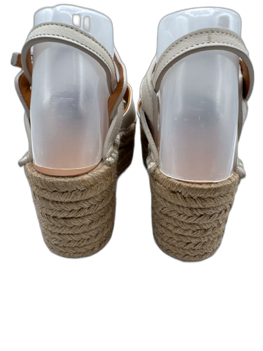 Rag & Bone Shoe Size 37 Cream & Beige Leather Raffia Criss Cross Wedge Sandals Cream & Beige / 37