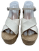 Rag & Bone Shoe Size 37 Cream & Beige Leather Raffia Criss Cross Wedge Sandals Cream & Beige / 37