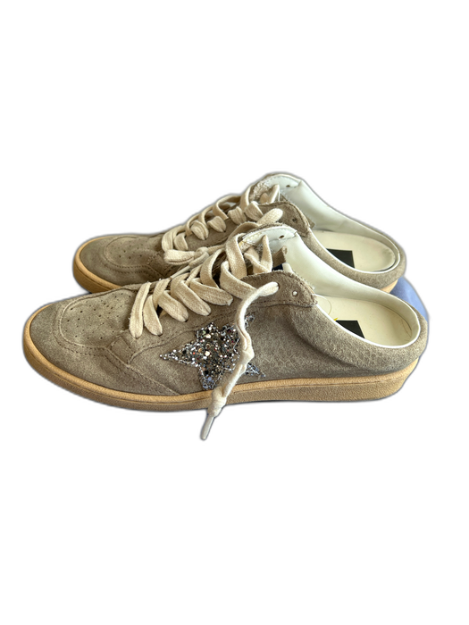 Golden Goose Shoe Size 36 Taupe Leather Lace Up Mule Tan Soles Sneakers Taupe / 36