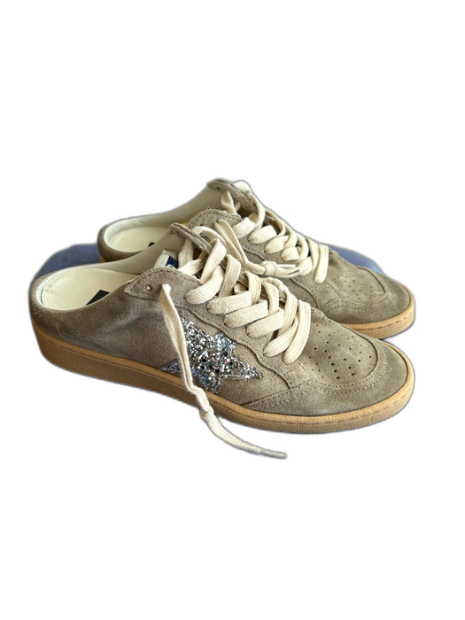 Golden Goose Shoe Size 36 Taupe Leather Lace Up Mule Tan Soles Sneakers Taupe / 36
