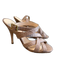 Delman Shoe Size 6 Taupe No Fabric Tag Strappy Ankle Strap Snake Print Heels Taupe / 6