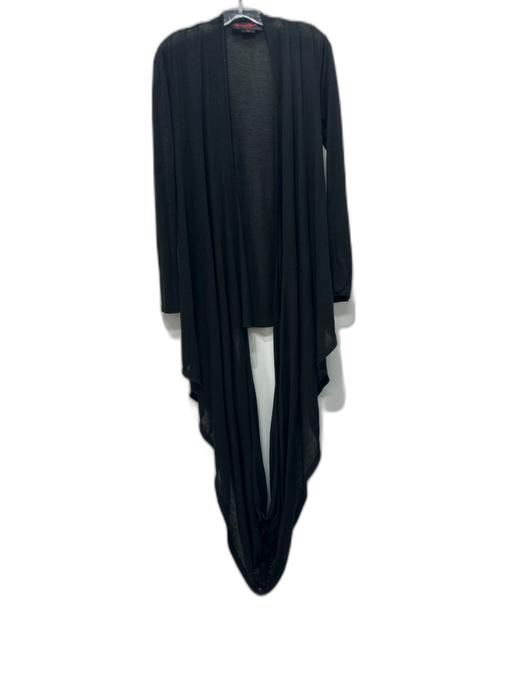 Alice + Olivia Size S Black Knit Open Front High Low Cardigan Black / S