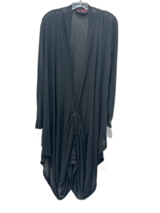 Alice + Olivia Size S Black Knit Open Front High Low Cardigan Black / S