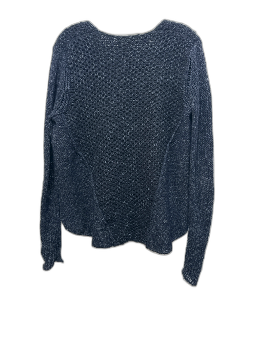 Helmut Lang Size S Navy Blue Wool Blend mixed knit V Neck Logo Sweater Navy Blue / S