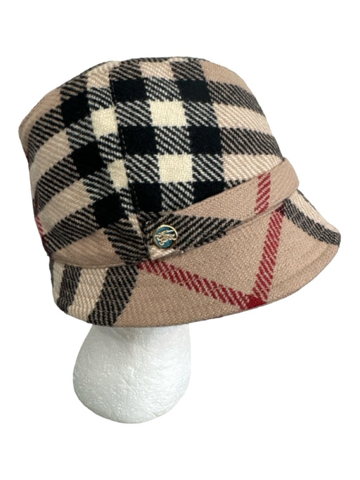 Burberry Beige, Black, Red Wool Novacheck Strap Bucket Vintage Hat Beige, Black, Red / Small