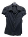 Prada Size 42 Black Cotton Blend Short Sleeve Gathered Shoulder pocket Top Black / 42